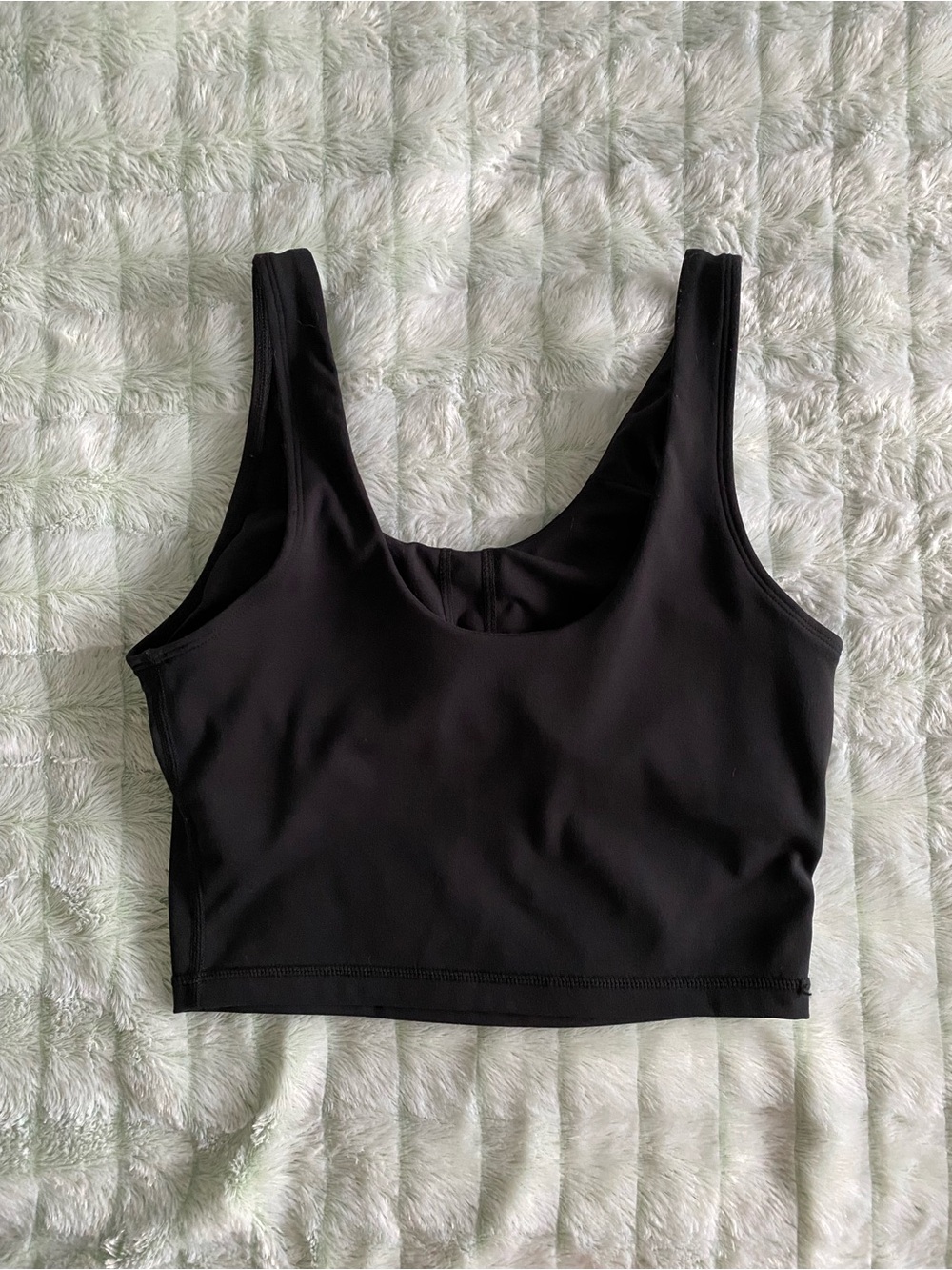 P’tula Cropped Tank with Built-in Bra — Black, Small - Picture 4 of 9